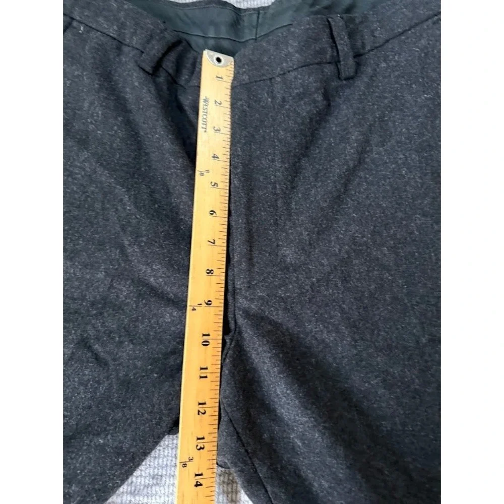 Banana Republic Dawson Wool Blend Dress Pants Charcoal Gray Wide‎ Leg Mens 36x29